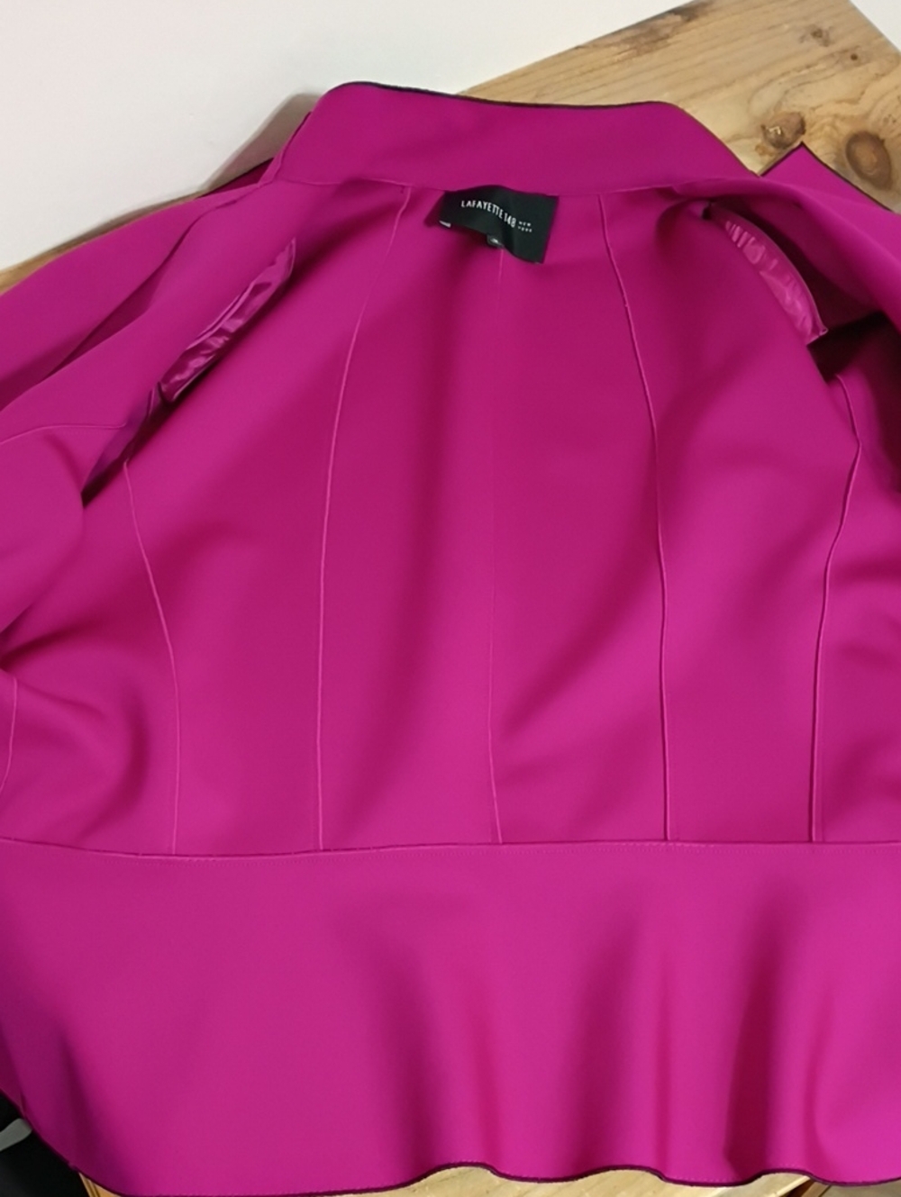 Lafayette 148 New York Amanda Peplum Hem Snap Button Blazer Jacket Size 18 - Picture 10 of 14